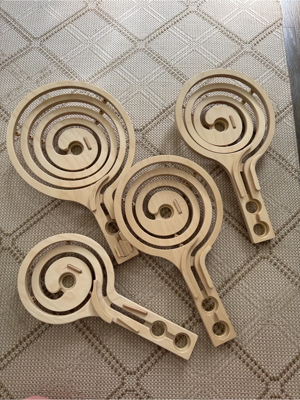 Hape wooden Marble Run Building Set for Kids, a couple of sets-Quadrilla pieces